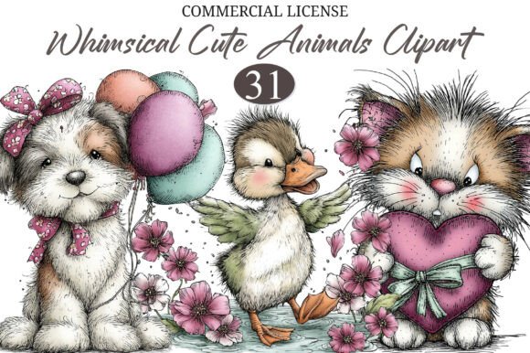Download Whimsical Enjoy Cute Animals Clipart - Cute animals clipart Collection