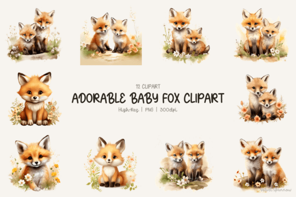 Download Adorable Baby Fox Clipart - Fox Collection