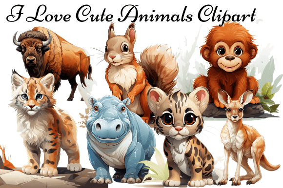 Download I Love Cute Animals Clipart - Cute animals clipart Collection